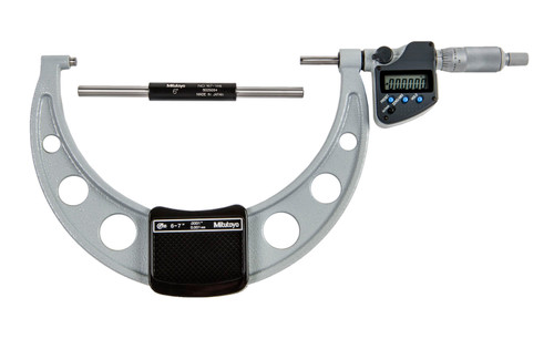 6-7 In/152.4-177.8mm, .0001 In/0.001mm IP65 Digimatic Outside Micrometer, With SPC Data Output, Ratchet Stop, With Standard
