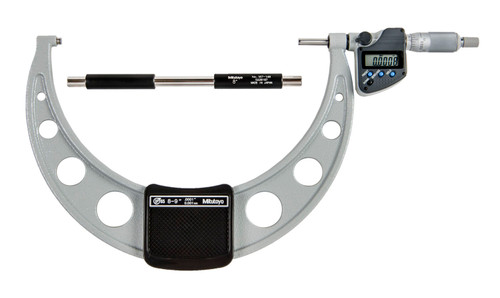 8-9 In/203.2-228.6mm, .0001 In/0.001mm IP65 Digimatic Outside Micrometer, With SPC Data Output, Ratchet Stop, With Standard