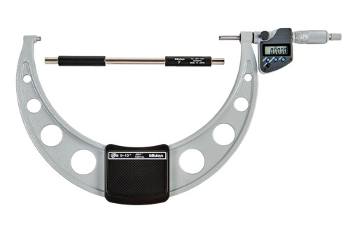 9-10 In/228.6-254mm, .0001 In/0.001mm IP65 Digimatic Outside Micrometer, With SPC Data Output, Ratchet Stop, With Standard