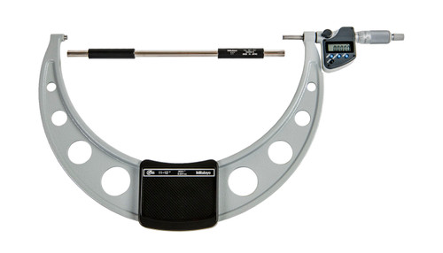 11-12 In/279.4-304.8mm, .0001 In/0.001mm IP65 Digimatic Outside Micrometer, With SPC Data Output, Ratchet Stop, With Standard