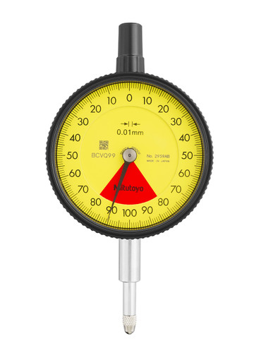 0.01mm,  1.6mm/2mm Dial Indicator, 80-0-80, Flat Back, Series 2, 8mm stem, One Rev, Shockproof