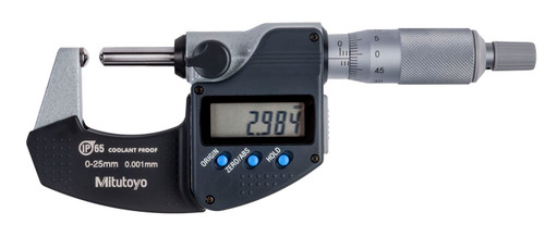 MICROMETER, SPHERICAL FACE, S-S, 0-25MM, 0.001MM, IP65