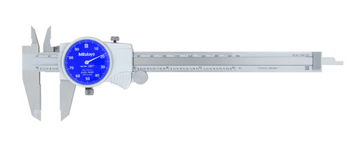 0-6 In, .001 In Dial Caliper, .1 In/Revolution, Blue Face