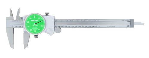 0-6 In, .001 In Dial Caliper, .1 In/Revolution, Green Face
