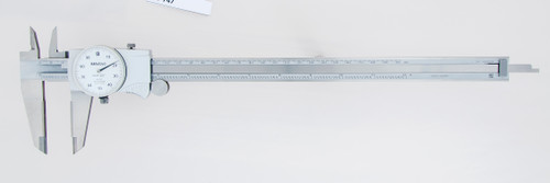 0-12 In, .001 In Dial Caliper, .1 In/Revolution, White Face, Carbide OD