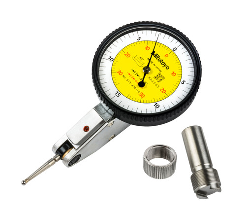.0005 In/0.01mm, .03 In/.7mm, Dial Test Indicator, Basic Set, 0-15-0/0-35-0, 3/8 In Stem, .079 In Contact Point, 19.9mm Length, Anti-Magnet, Jeweled Bearing