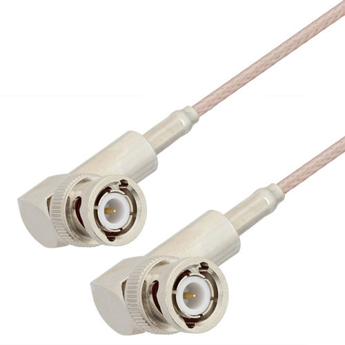 BNC Male Right Angle to BNC Male Right Angle Cable Assembly using RG316-DS Coax, 1 FT