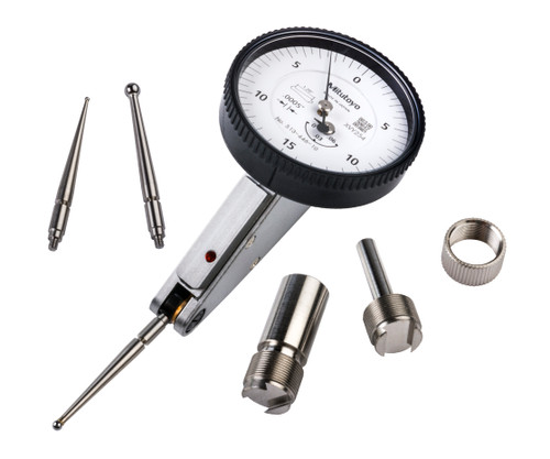 .0005 In, .06 In, Dial Test Indicator, 20 Degree Tilted Face, Basic Set, 0-15-0, 3/8 In Stem, .079 In Contact Point, 33.9mm Length, Anti-Magnet, Jeweled Bearing, Long Contact Point, Rev Counter