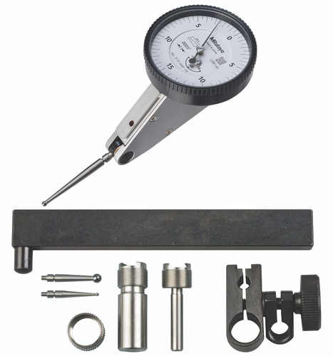.0005 In, .06 In, Dial Test Indicator, 20 Degree Tilted Face, Full Set, 0-15-0, 3/8 In/.157 In Stems, .079 In/.039 In/.118 In Contact Points, Clamp and Hold Bar, 33.9mm Length, Anti-Magnet, Jeweled Bearing, Long Contact Point, Rev Counter