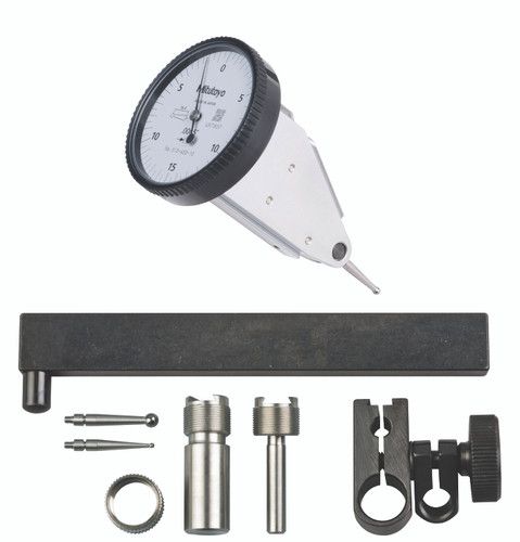 .0005 In, .03 In, Dial Test Indicator, Vertical, Full Set, 0-15-0, 3/8 In/.157 In Stems, .079 In/.039 In/.118 In Contact Points, Clamp and Hold Bar, 19.9mm Length, Anti-Magnet, Jeweled Bearing