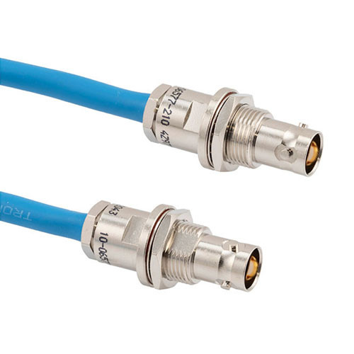 LSZH 1553 TRB 3-Lug Jack Bulkhead Non-Isolated to TRB 3-Lug Jack Bulkhead Non-Isolated Cable Assembly using TWCH-78-2 Coax, 1 FT