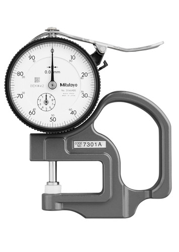 Dial Thickness Gage, Ceramic spindle/ anvil,  0-10mm, 0.01mm