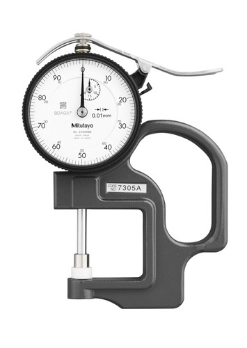 Dial Thickness Gage, Ceramic Spindle/Anvil, 0-20mm, .01mm