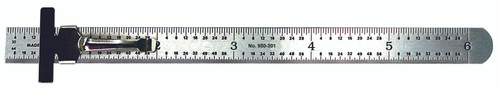 6 In, Pocket Steel Rule, 1/2 In Wide , Pocket Clip, (1/32, 1/64)