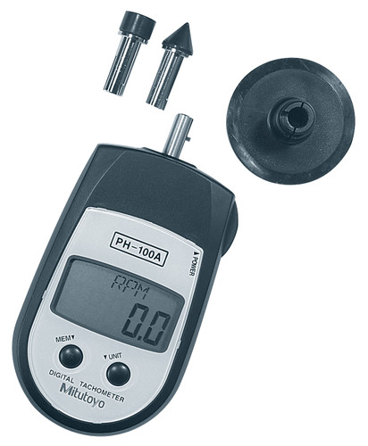Digital Hand Tachometer, Contact Style, 1 to 25,000 RPM