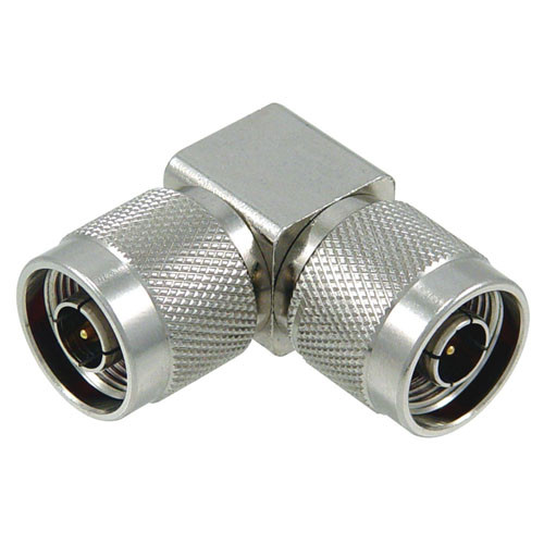 Coaxial 50 Ohm Right Angle Adapter, Type N-Male / Male