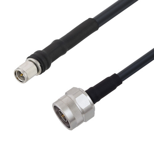 Low Loss SMA Male to N Male Cable Assembly using LMR-240 Coax, 1 FT with Times Microwave Components