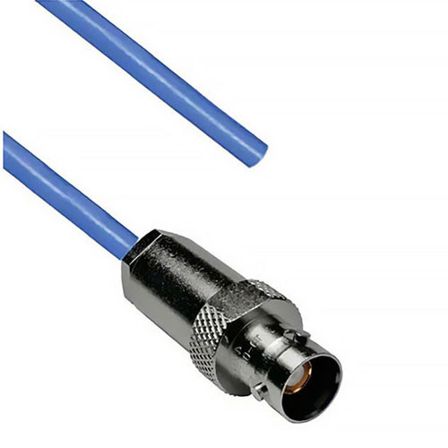 1553 TRB 3-Lug Jack to Blunt Cut Genderless Cable Assembly using 30-02001-LC Coax, 2 FT