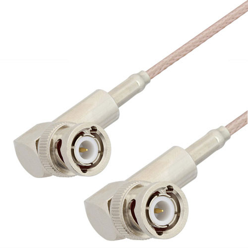 BNC Male Right Angle to BNC Male Right Angle Cable Assembly using RG316-DS Coax, 1.5 FT , LF Solder
