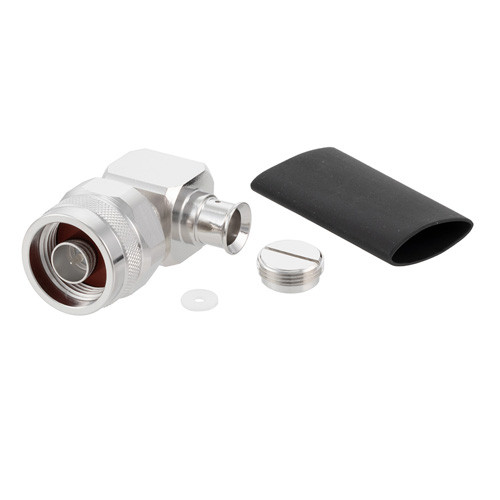 N Male Right Angle Low PIM Connector Solder Attachment for SPO-250, SPF-250, SPP-250-LLPL