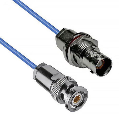 1553 TRB 3-Slot Plug to TRB 3-Lug Jack Bulkhead Non-Isolated Cable Assembly using 30-02003-LC Coax, 2 FT