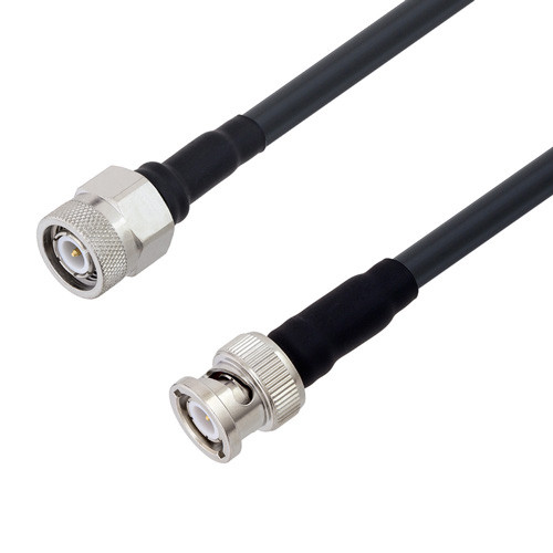 Low Loss TNC Male to BNC Male Cable Assembly using LMR-240 Coax, 2 FT with Times Microwave Components