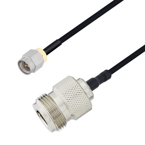 N Female to SMA Male Cable Assembly using LC085TBJ Coax, 6 FT