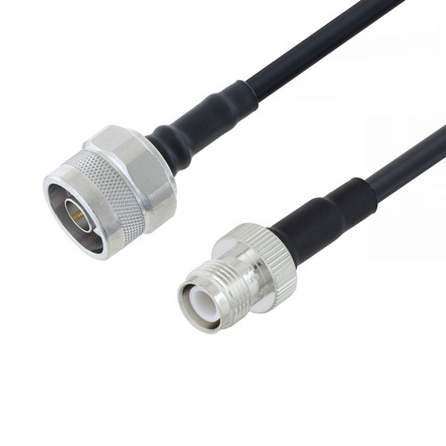Low Loss N Male to Reverse Polarity TNC Female Cable Assembly using LMR-200-FR Coax, 1.5 FT with Times Microwave Components