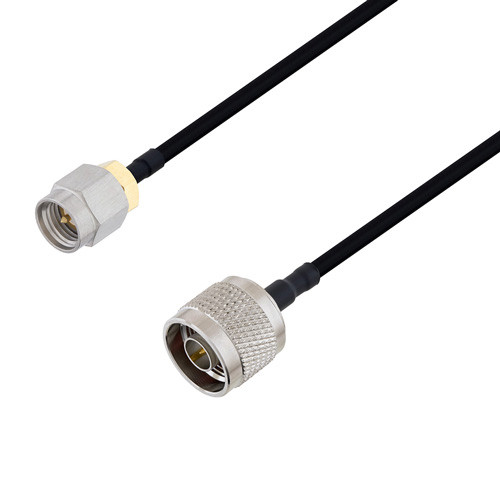 SMA Male to N Male Cable Assembly using LC141TBJ Coax, 3 FT