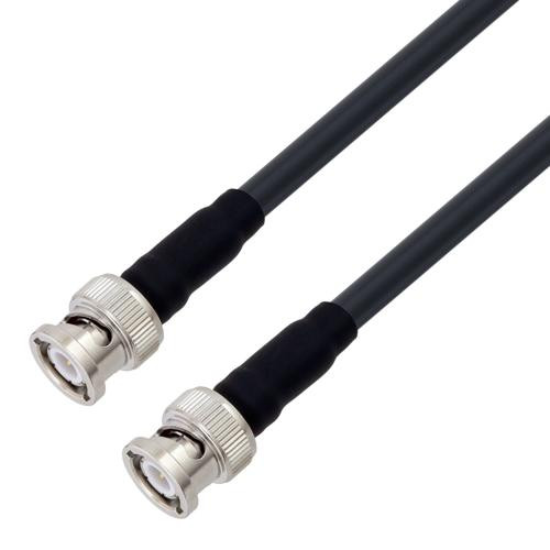 Low Loss BNC Male to BNC Male Cable Assembly using LMR-240-UF Coax, 3 FT With Times Microwave Components with HeatShrink