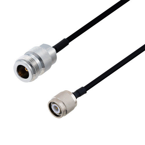 N Female to TNC Male Cable Assembly using LC141TBJ Coax, 2 FT
