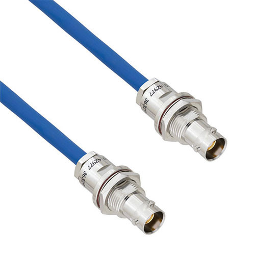 Halogen Free 1553 TRB 3-Lug Jack Bulkhead Non-Isolated to TRB 3-Lug Jack Bulkhead Non-Isolated Cable Assembly using TWCH-78-2 Coax, 2 FT