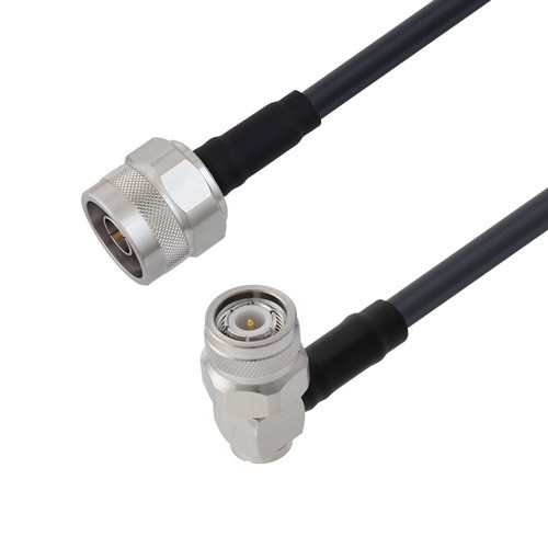 Low Loss N Male to TNC Male Right Angle Cable Assembly using LMR-240 Coax, 1 FT with Times Microwave Components