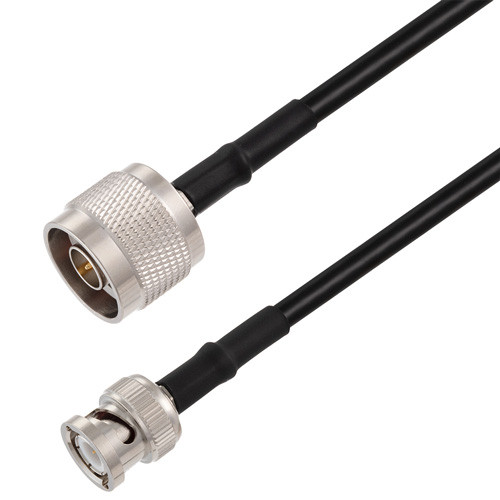 N Male to BNC Male Cable Assembly using RG58 Coax, 2 FT