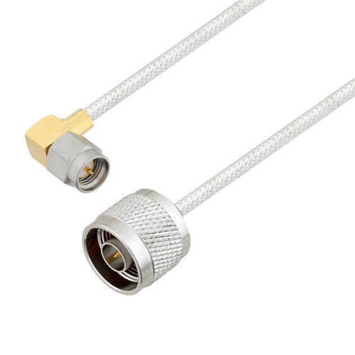 N Male to SMA Male Right Angle Cable Assembly using LC085TB Coax, 10 FT