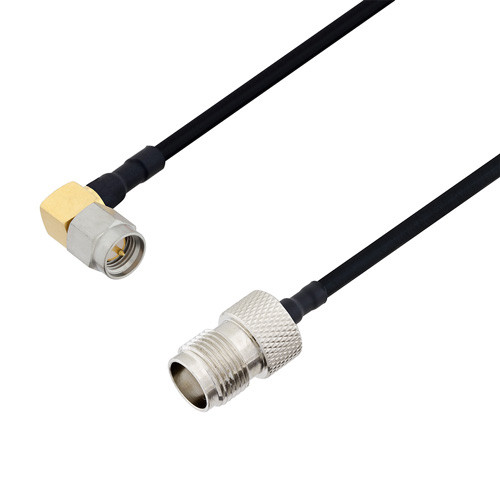 SMA Male Right Angle to TNC Female Cable Assembly using LC141TBJ Coax, 4 FT