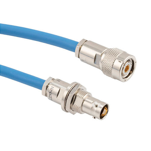 LSZH 1553 TRB 3-Lug Jack Bulkhead Non-Isolated to TRT Threaded Plug Cable Assembly using TWCH-78-2 Coax, 2 FT