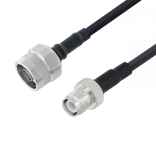 Low Loss N Male to Reverse Polarity TNC Female Cable Assembly using LMR-200-FR Coax, 4 FT with Times Microwave Components