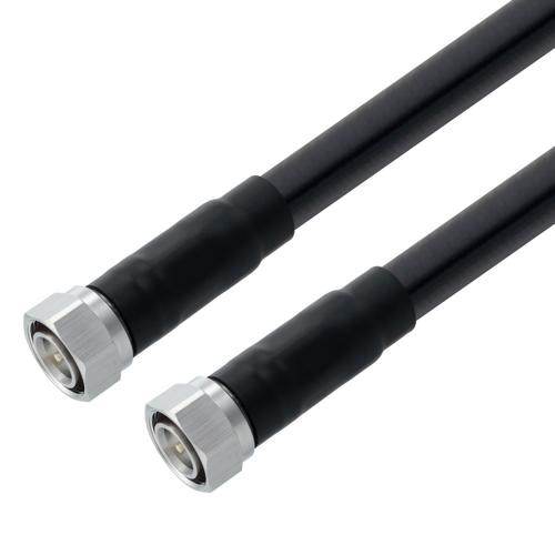Low Loss 4.3-10 Male to 4.3-10 Male Cable Assembly using LMR-600-UF Coax With Times Microwave Components with HeatShrink - LCCA9968-FT25