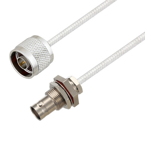 BNC Female Bulkhead to N Male Cable Assembly using LC085TB Coax, 10 FT