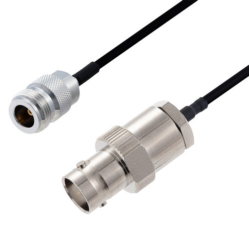BNC Female to N Female Cable Assembly using LC141TBJ Coax, 4 FT