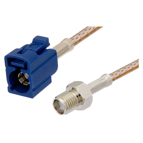 SMA Female to Blue FAKRA Jack Cable Assembly using RG-316 Coax, 1 FT