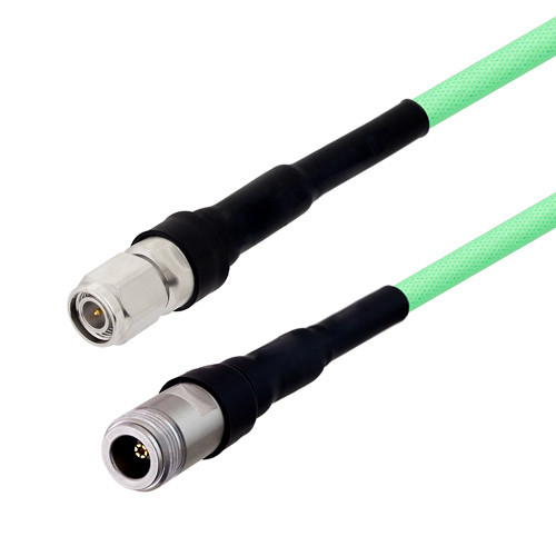 Low Loss TNC Male to N Female Cable Assembly with Heavy Duty Heat Shrink Boot using LL335i Coax, 1 FT