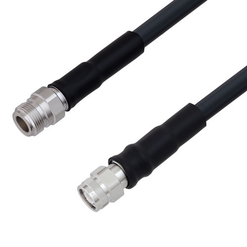 Low Loss N Female to TNC Male Cable Assembly using LMR-400 Coax, 1 FT with Times Microwave Components