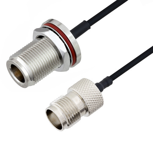 N Female Bulkhead to TNC Female Cable Assembly using LC085TBJ Coax, 10 FT