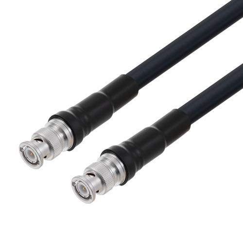 Low Loss BNC Male to BNC Male Cable Assembly using LMR-400-UF Coax, 1 FT With Times Microwave Components with HeatShrink