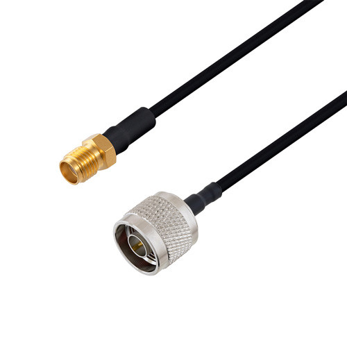 N Male to SMA Female Cable Assembly using LC141TBJ Coax, 6 FT