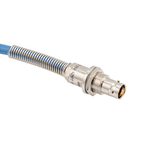 Lead Free 1553 TRB 3-Lug Jack Bulkhead Non-Isolated to Blunt Cut Genderless Cable Assembly using 30-02001-LC Coax, 5 FT with Bend Relief