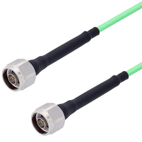 Low Loss N Male to N Male Cable Assembly with Heavy Duty Heat Shrink Boot using LL142 Coax, 3 FT