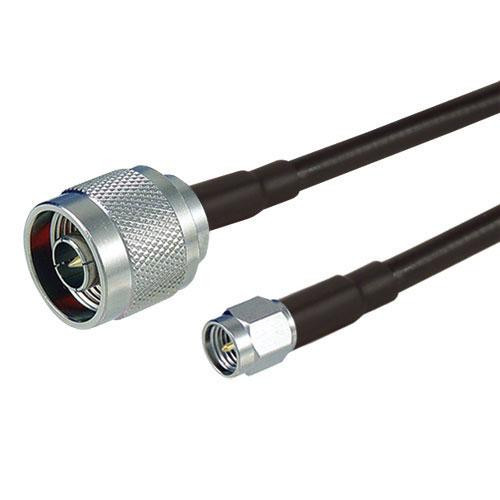 Low Loss Reverse Polarity TNC Plug to SMA Male Cable Assembly using CA-195R Coax, 6 FT - CC-RTPSMA006